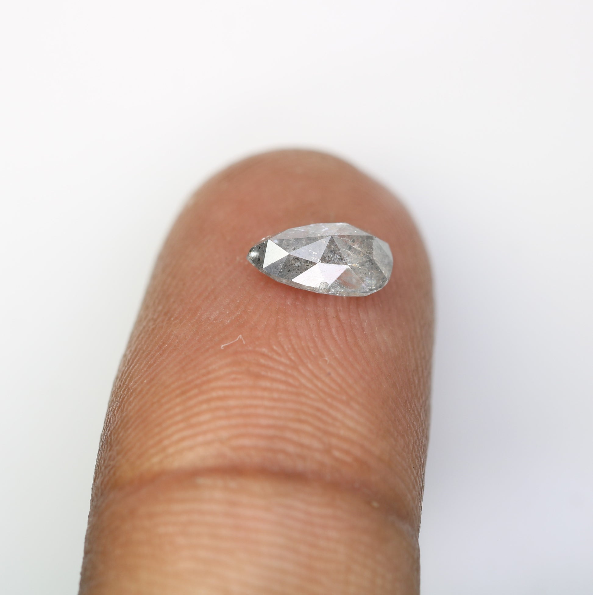 Pear Cut Diamond 0.97 Carat Natural Loose Salt And Pepper Diamond - JayKrishna Diamond