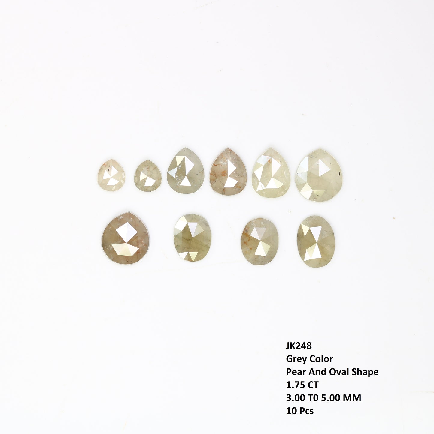1.75 CT Natural Grey Pear Shaped 5.00 MM Loose Diamond For Promise Ring - JayKrishna Diamond