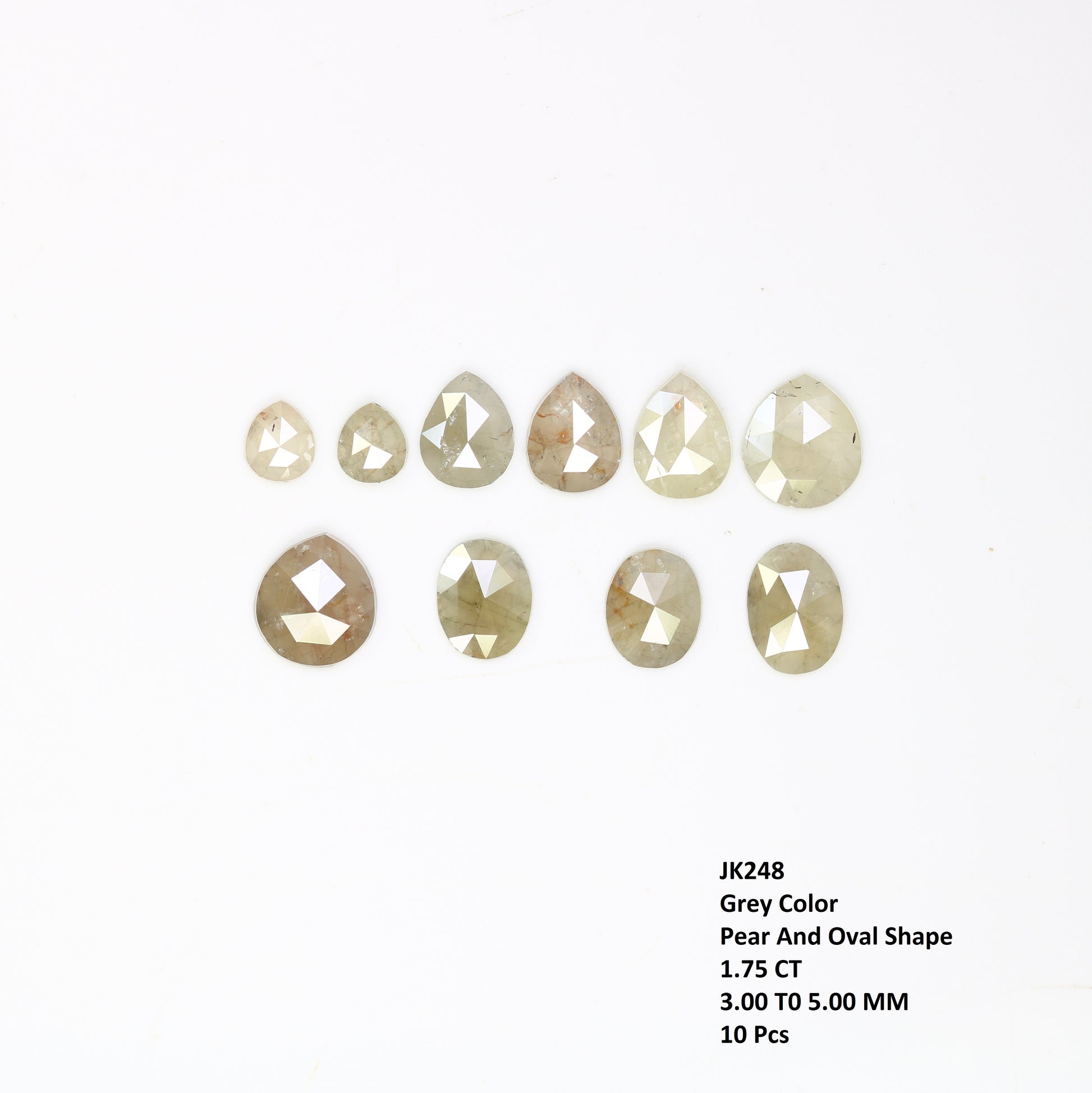 1.75 CT Natural Grey Pear Shaped 5.00 MM Loose Diamond For Promise Ring - JayKrishna Diamond
