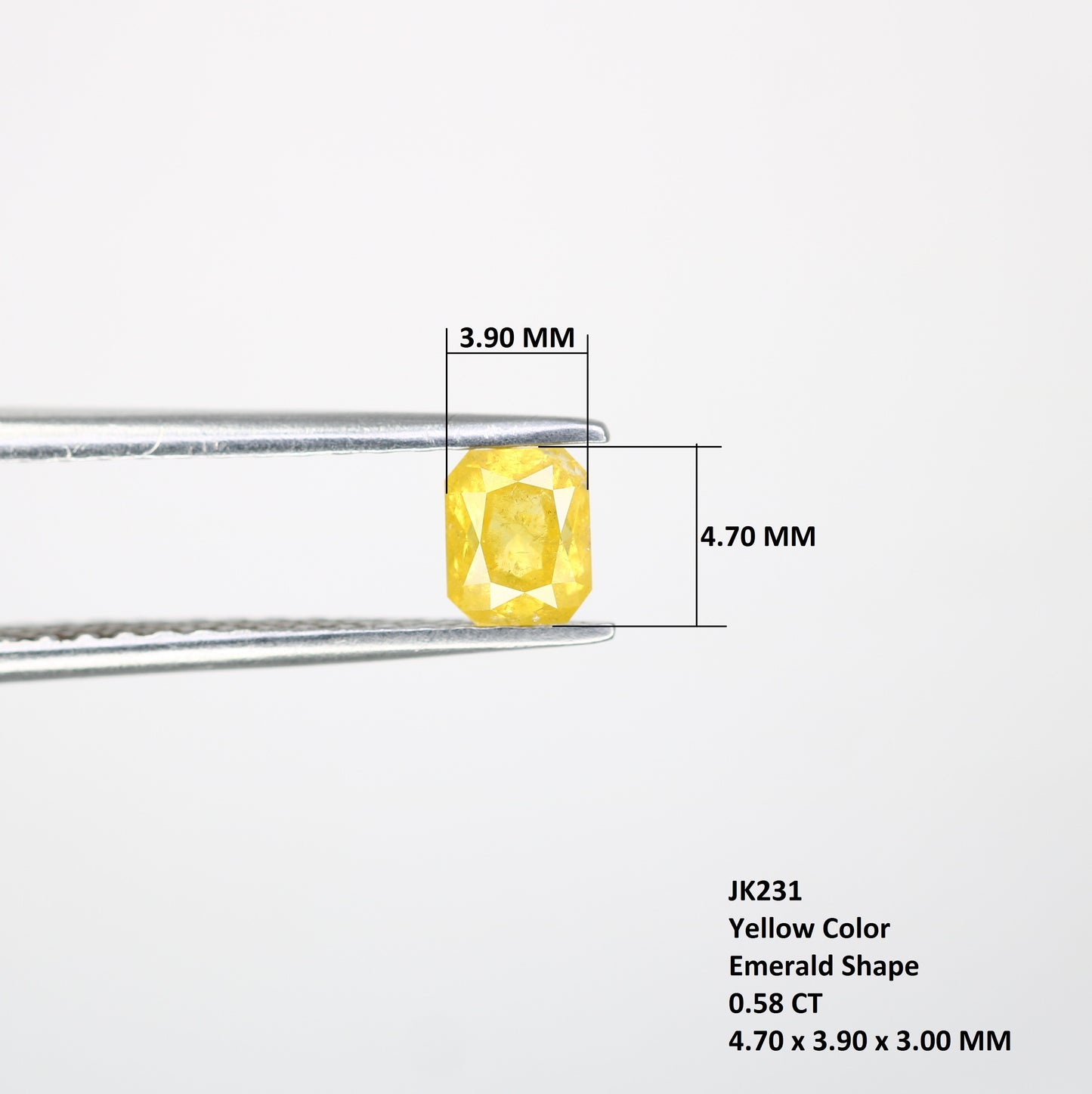 0.58 CT Natural Yellow Emerald-Shaped Diamond – Elegant Loose Gem for Stunning Engagement Rings - JayKrishna Diamond