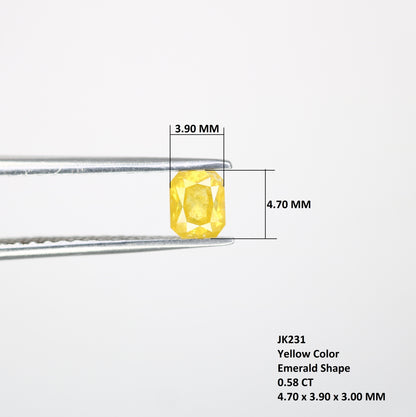 0.58 CT Natural Yellow Emerald-Shaped Diamond – Elegant Loose Gem for Stunning Engagement Rings - JayKrishna Diamond