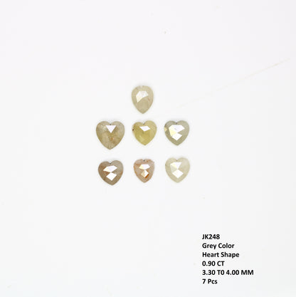 0.90 Carat 4.00 MM Heart Shape Fancy Grey Diamond Lot For Designer Jewelry - JayKrishna Diamond