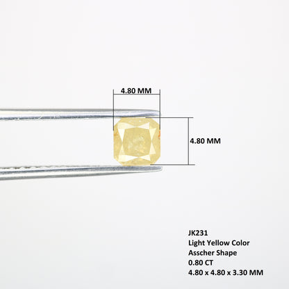 0.80 CT Asscher Shape Light Yellow Diamond For Engagement Ring - JayKrishna Diamond