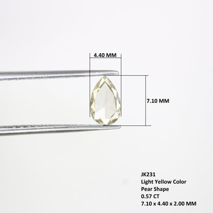 0.57 CT Fancy Light Yellow Pear-Shaped Diamond – Radiant Loose Gem for Celestial Galaxy Rings - JayKrishna Diamond