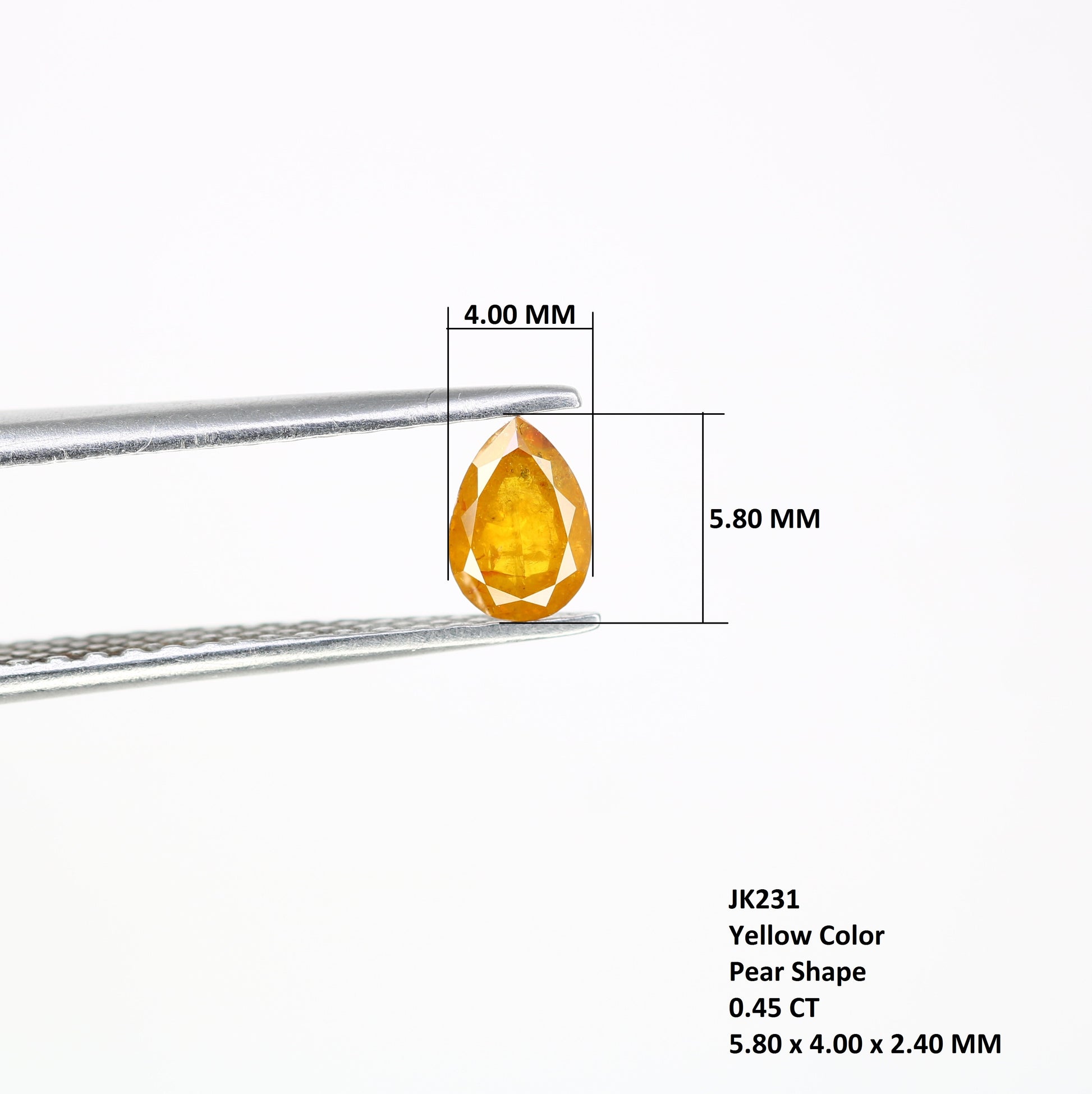 0.45 Natural Dark Yellow Loose Pear Cut Diamond For Galaxy Ring - JayKrishna Diamond
