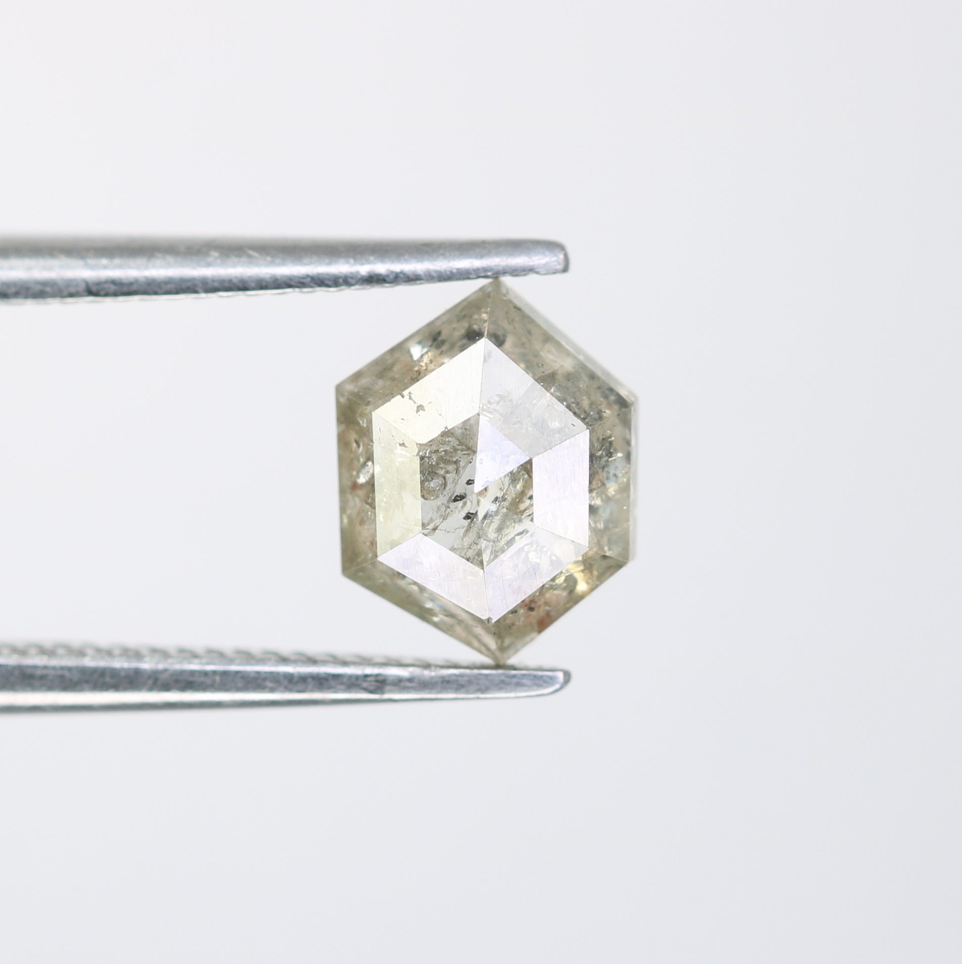 1.14 Carat Salt And Pepper Natural Loose Hexagon Shaped Diamond For Wedding Ring - JayKrishna Diamond
