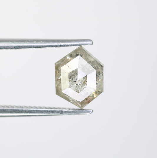 1.14 Carat Salt And Pepper Natural Loose Hexagon Shaped Diamond For Wedding Ring - JayKrishna Diamond
