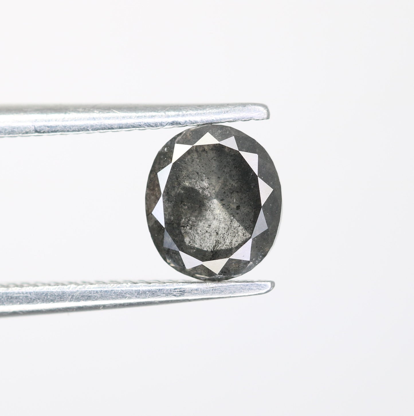 0.85 Carat Oval Shape Salt And Pepper Diamond For Engagement Ring - JayKrishna Diamond