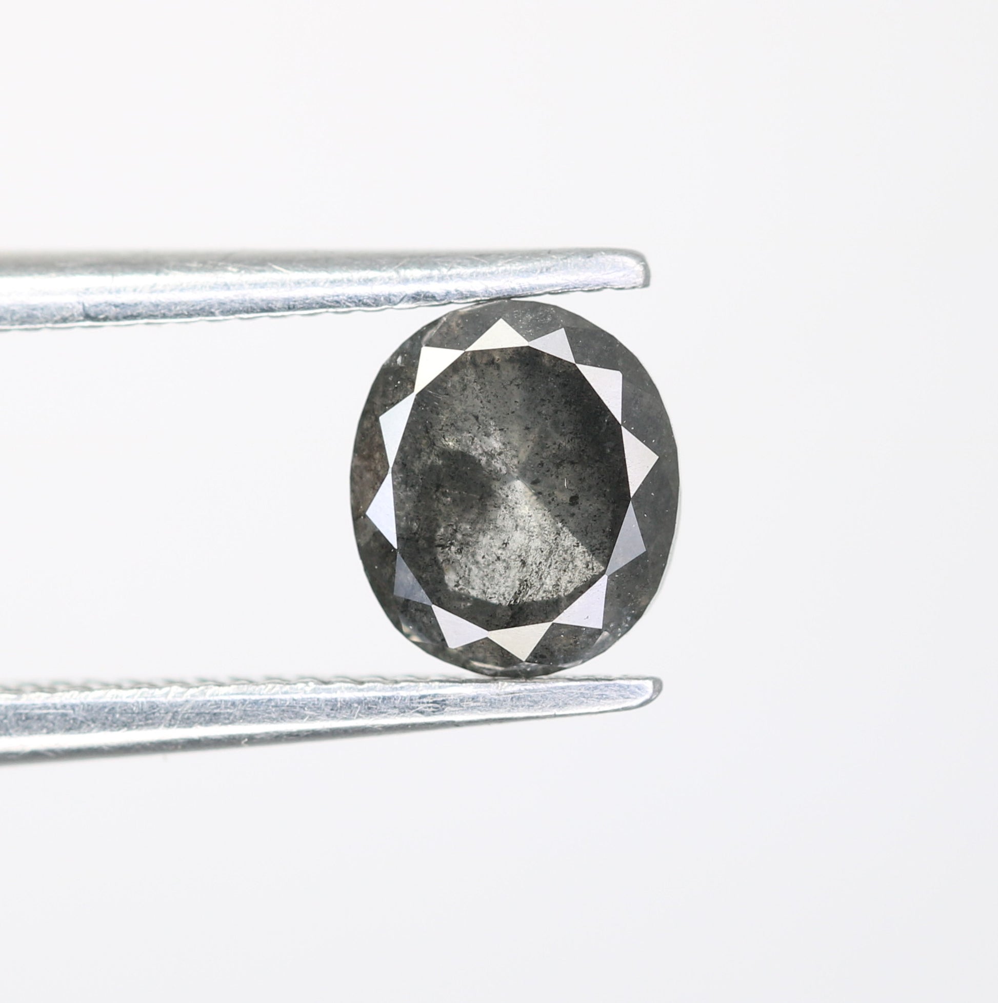 0.85 Carat Oval Shape Salt And Pepper Diamond For Engagement Ring - JayKrishna Diamond