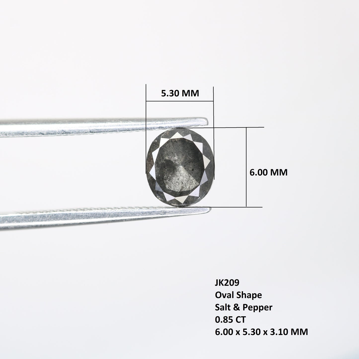 0.85 Carat Oval Shape Salt And Pepper Diamond For Engagement Ring - JayKrishna Diamond