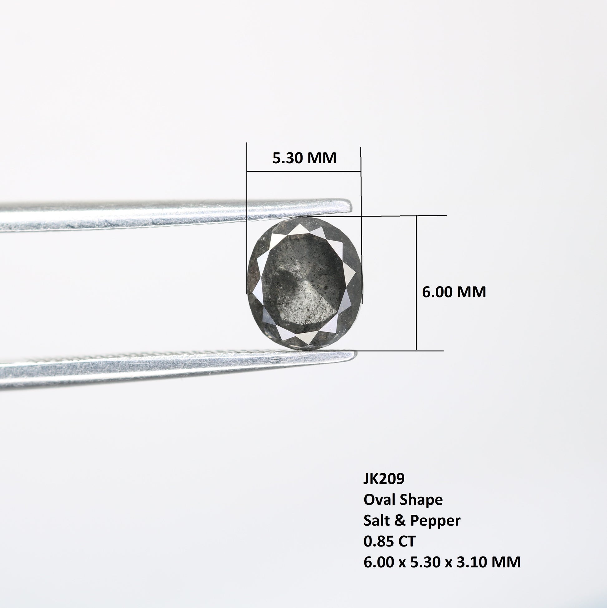 0.85 Carat Oval Shape Salt And Pepper Diamond For Engagement Ring - JayKrishna Diamond