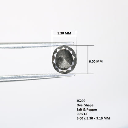 0.85 Carat Oval Shape Salt And Pepper Diamond For Engagement Ring - JayKrishna Diamond