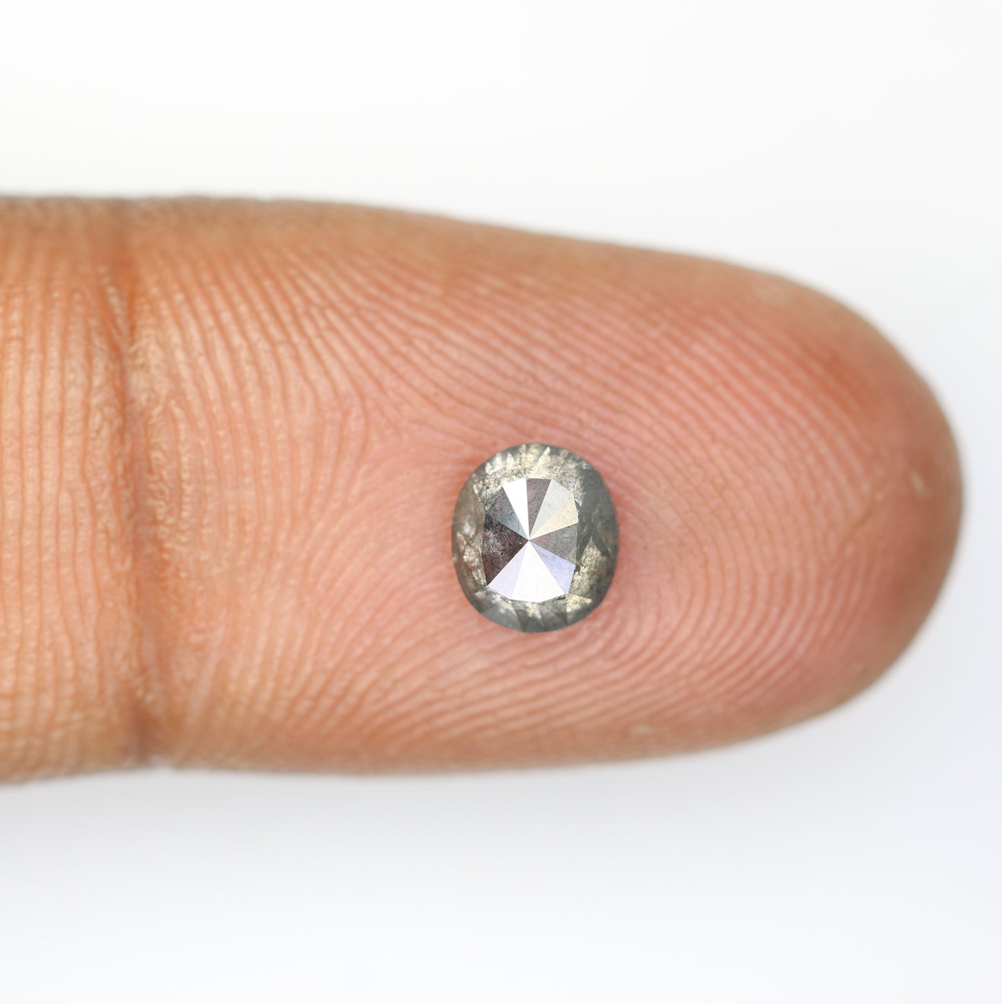 0.85 Carat Oval Shape Salt And Pepper Diamond For Engagement Ring - JayKrishna Diamond