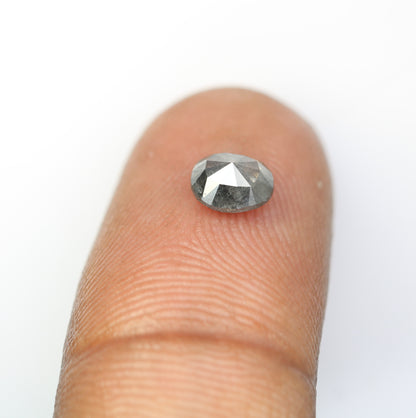 0.85 Carat Oval Shape Salt And Pepper Diamond For Engagement Ring - JayKrishna Diamond