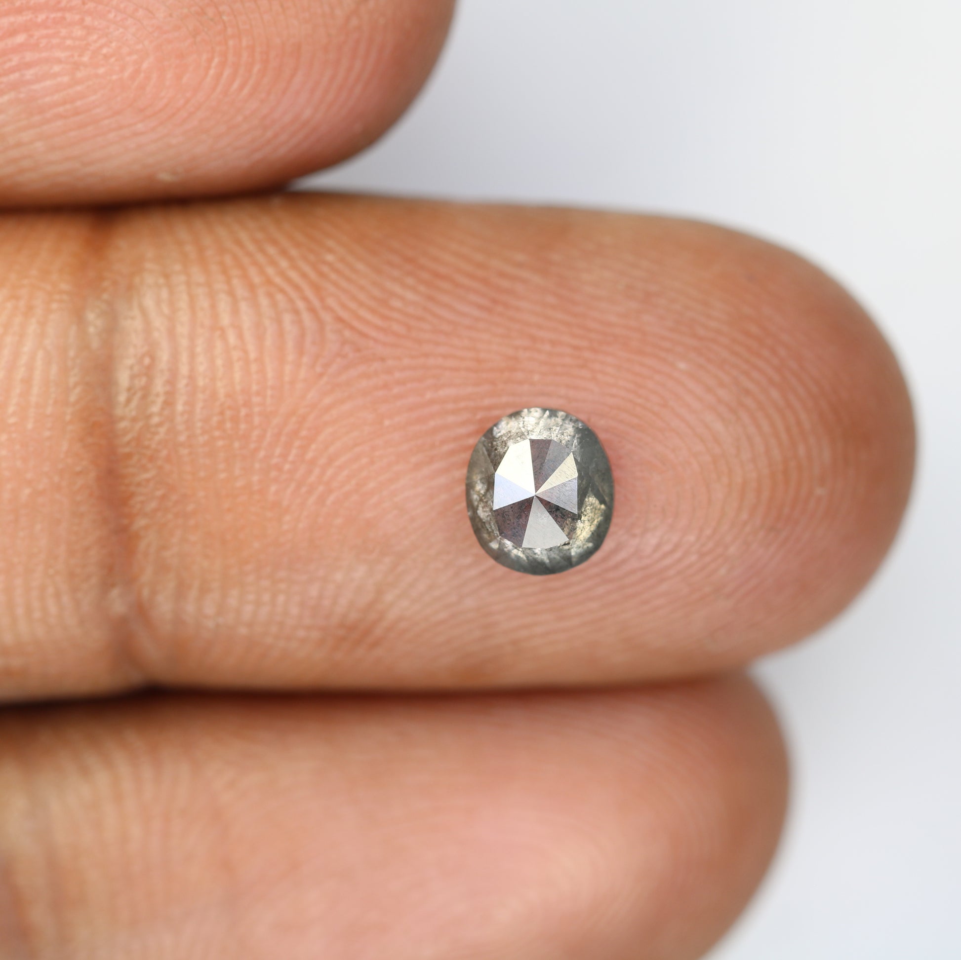 0.85 Carat Oval Shape Salt And Pepper Diamond For Engagement Ring - JayKrishna Diamond