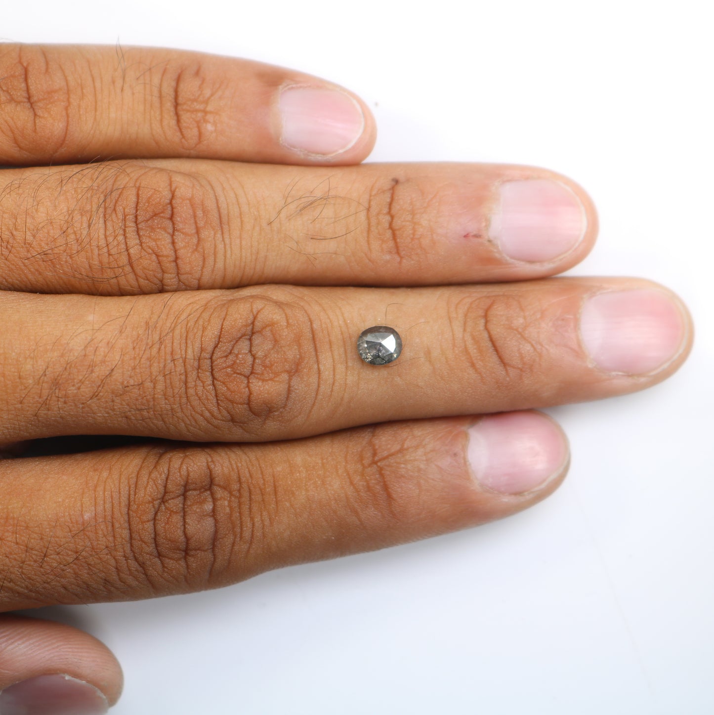 0.85 Carat Oval Shape Salt And Pepper Diamond For Engagement Ring - JayKrishna Diamond