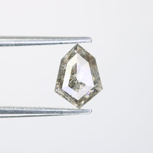 0.68 Carat Salt and Pepper Shield Shaped Natural Diamond for Wedding Ring - Unique Gemstone for Custom Bridal Jewelry Designs - JayKrishna Diamond
