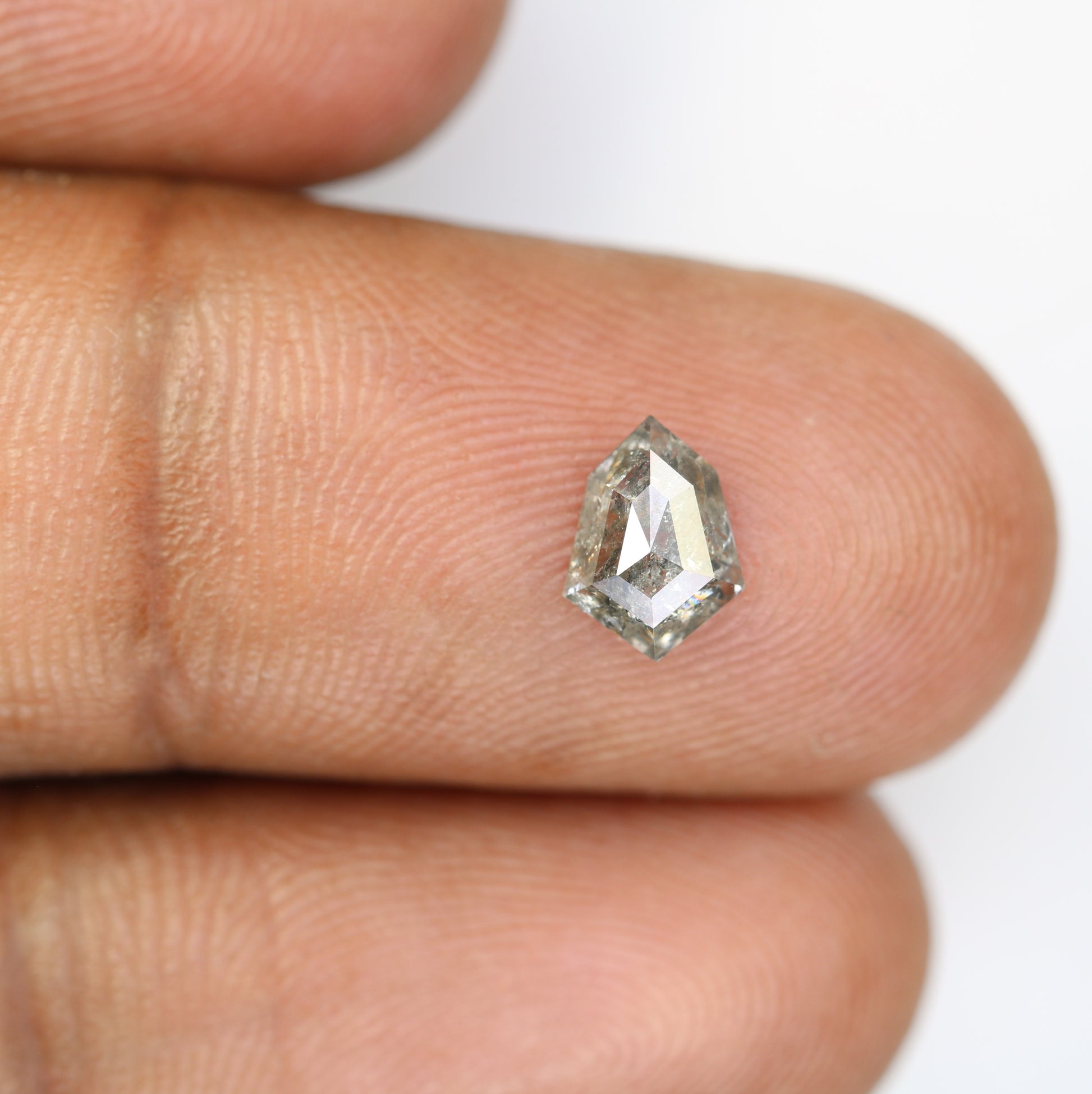 0.68 Carat Salt and Pepper Shield Shaped Natural Diamond for Wedding Ring - Unique Gemstone for Custom Bridal Jewelry Designs - JayKrishna Diamond