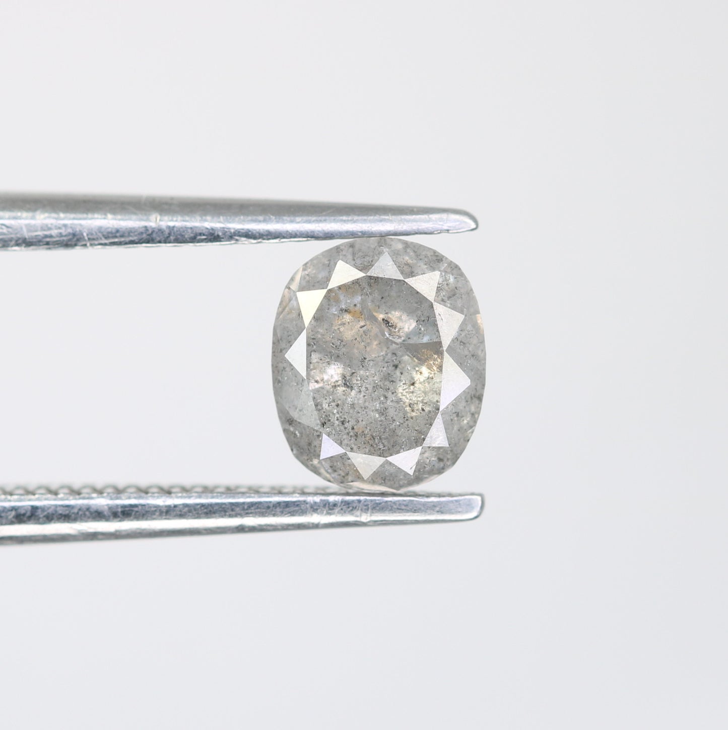 0.84 Carat Salt And Pepper Diamond Ring Natural Oval Cut Diamond - JayKrishna Diamond