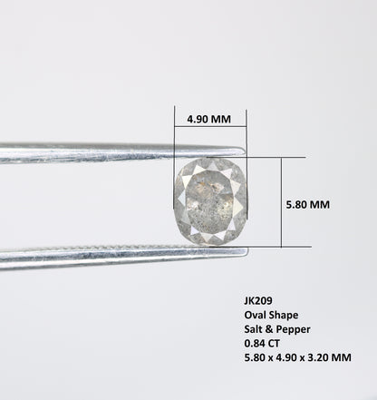 0.84 Carat Salt And Pepper Diamond Ring Natural Oval Cut Diamond - JayKrishna Diamond