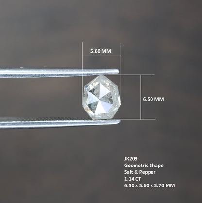 1.14 Carat Geometric Shape Natural Loose Salt And Pepper Diamond Ring - JayKrishna Diamond