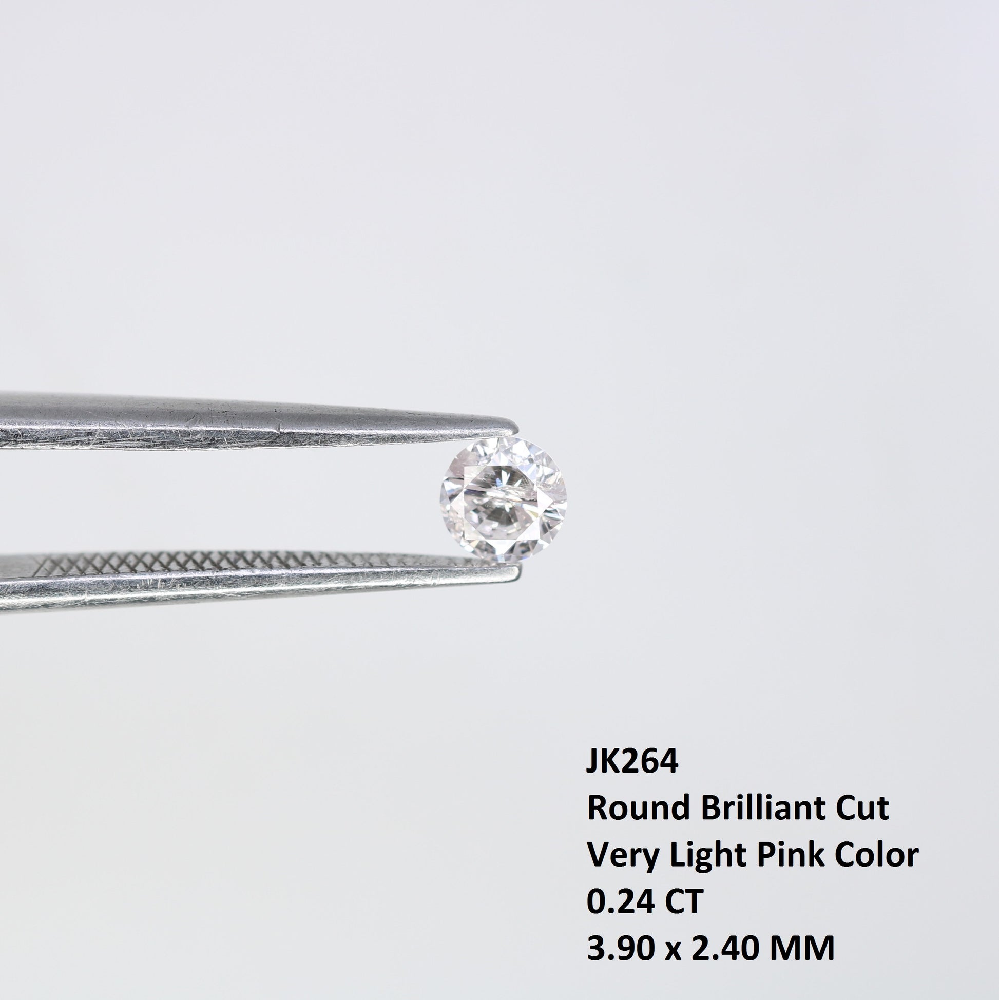 0.24 CT Natural Round Brilliant Cut Very Light Pink Diamond – Perfect for Engagement Rings | High-Quality Pink Diamond Jewelry - JayKrishna Diamond