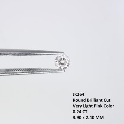 0.24 CT Natural Round Brilliant Cut Very Light Pink Diamond – Perfect for Engagement Rings | High-Quality Pink Diamond Jewelry - JayKrishna Diamond