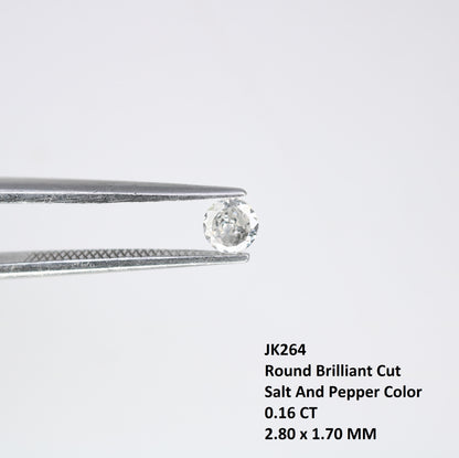 0.16 CT 2.80 MM Salt And Pepper Round Brilliant Cut Diamond For Engagement Ring - JayKrishna Diamond