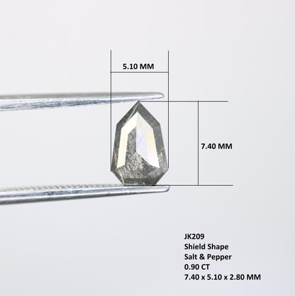 0.90 Carat Shield Shape Loose Salt And Pepper Diamond - JayKrishna Diamond