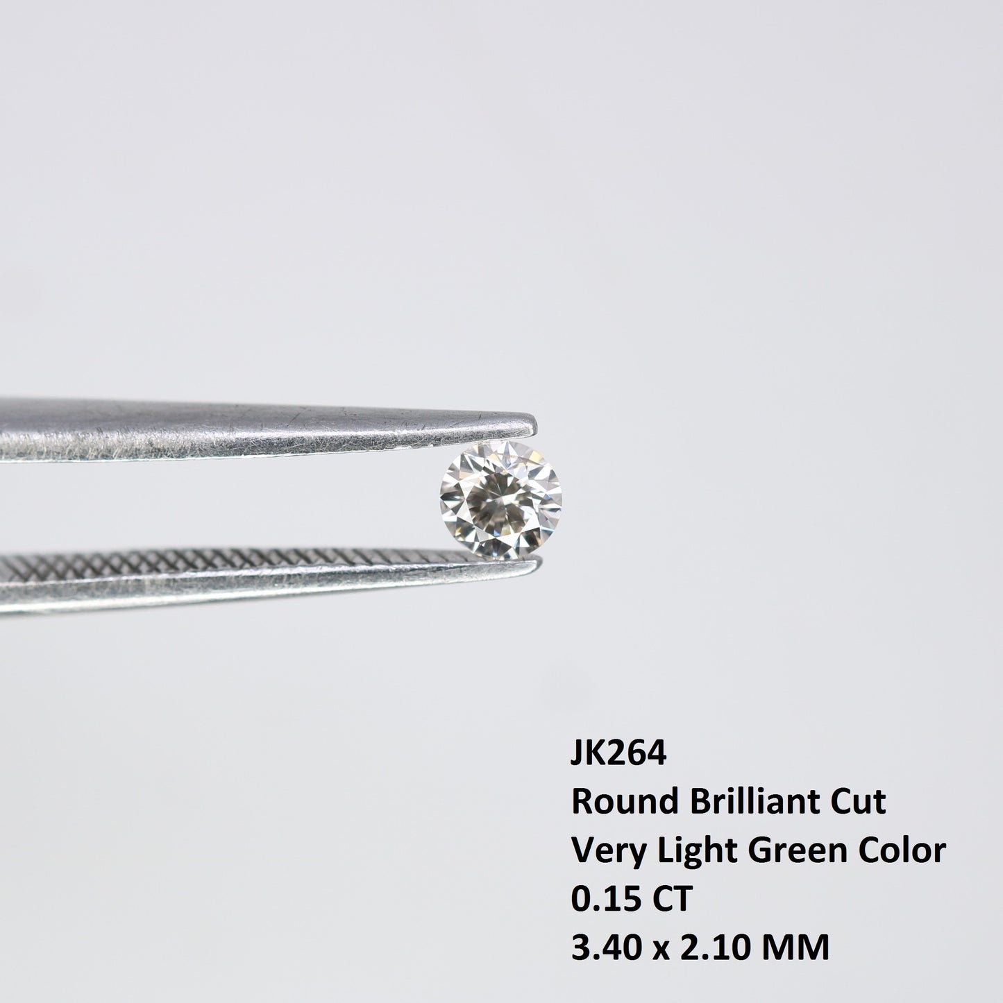 0.15 CT 3.40 x 2.10 MM Very Light Green Round Brilliant Cut Diamond – Perfect for Engagement Rings and Custom Jewelry - JayKrishna Diamond