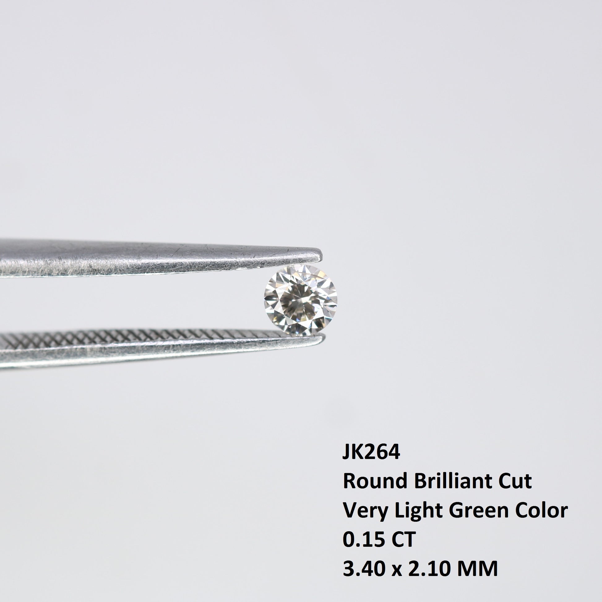 0.15 CT 3.40 x 2.10 MM Very Light Green Round Brilliant Cut Diamond – Perfect for Engagement Rings and Custom Jewelry - JayKrishna Diamond