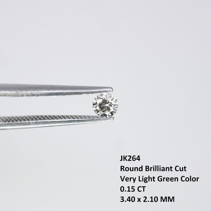 0.15 CT 3.40 x 2.10 MM Very Light Green Round Brilliant Cut Diamond – Perfect for Engagement Rings and Custom Jewelry - JayKrishna Diamond