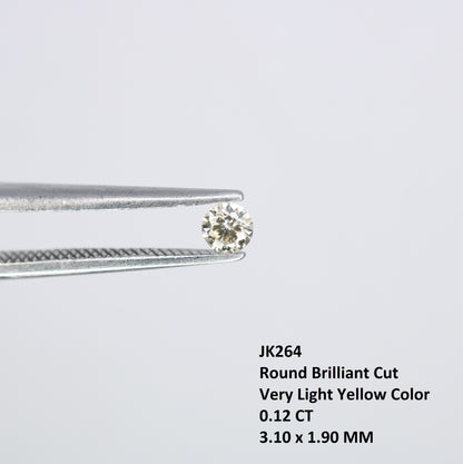 0.12 CT 3.10 x 1.90 MM Round Brilliant Cut Light Yellow Salt and Pepper Diamond for Engagement Rings, Custom Jewelry and Elegant Promise Rings - JayKrishna Diamond