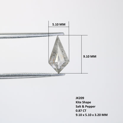 Kite Shape Diamond 0.87 Carat Loose Salt And Pepper Diamond Ring - JayKrishna Diamond