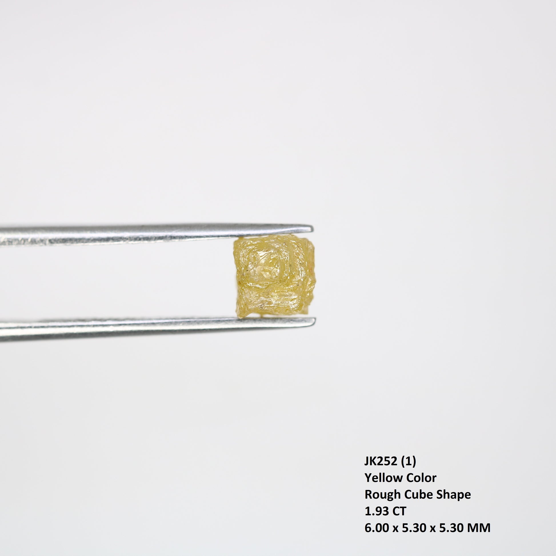 1.93 Carat Yellow Congo Cube Natural Loose Raw Rough Diamond For Wedding Ring - JayKrishna Diamond