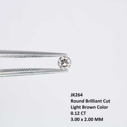 0.12 CT Round Brilliant Cut 3.00 x 2.00 MM Light Brown Salt and Pepper Diamond for Engagement Rings, Custom Jewelry and Stylish Bracelets - JayKrishna Diamond