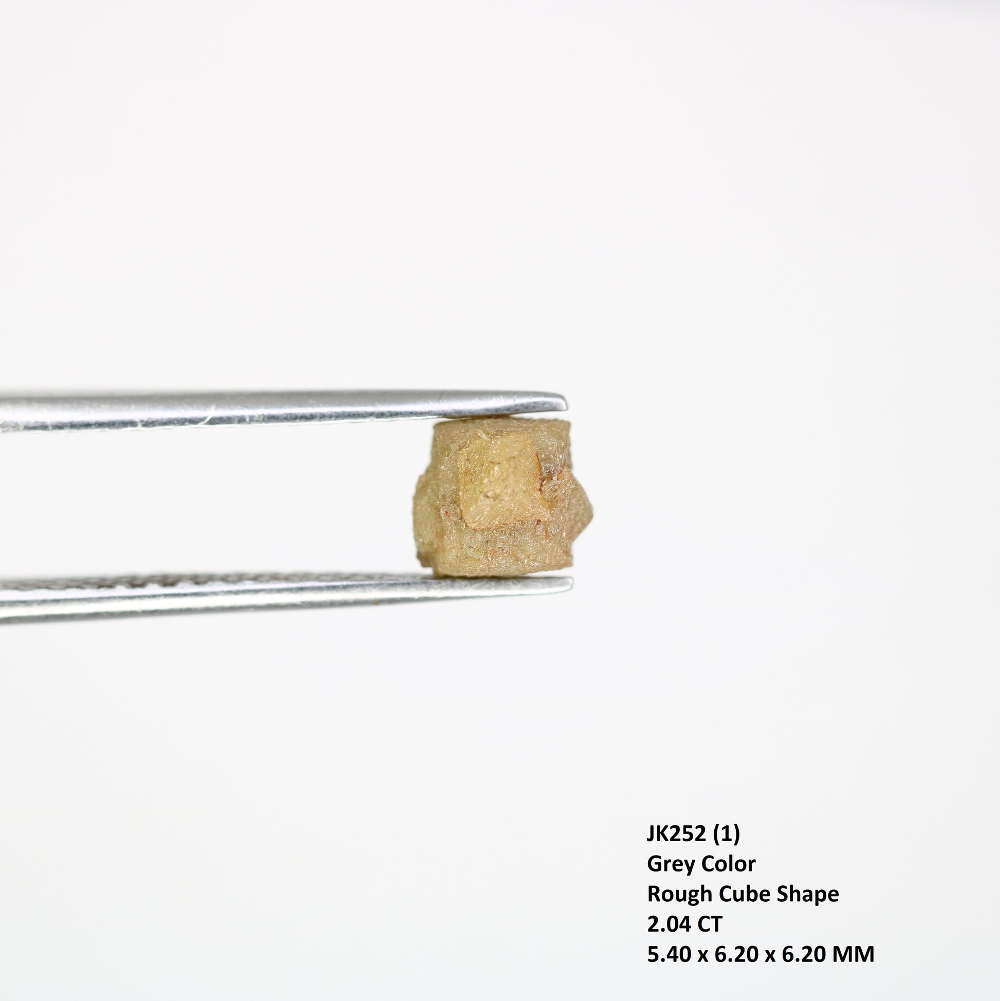 2.04 Carat Grey Color Natural Loose Congo Cube Raw Rough Diamond For Wedding Ring - JayKrishna Diamond