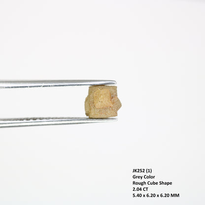 2.04 Carat Grey Color Natural Loose Congo Cube Raw Rough Diamond For Wedding Ring - JayKrishna Diamond