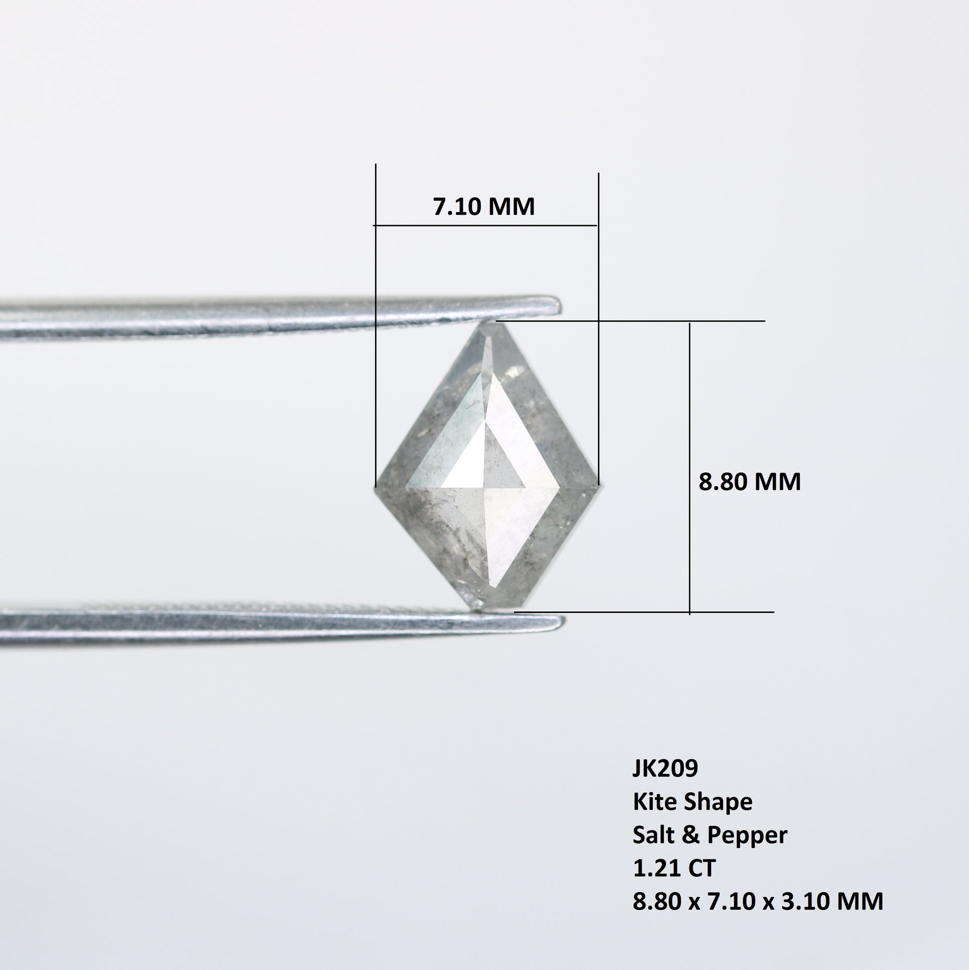 Kite Shaped Diamond 1.21 Carat Salt And Pepper Diamond For Engagement Ring - JayKrishna Diamond