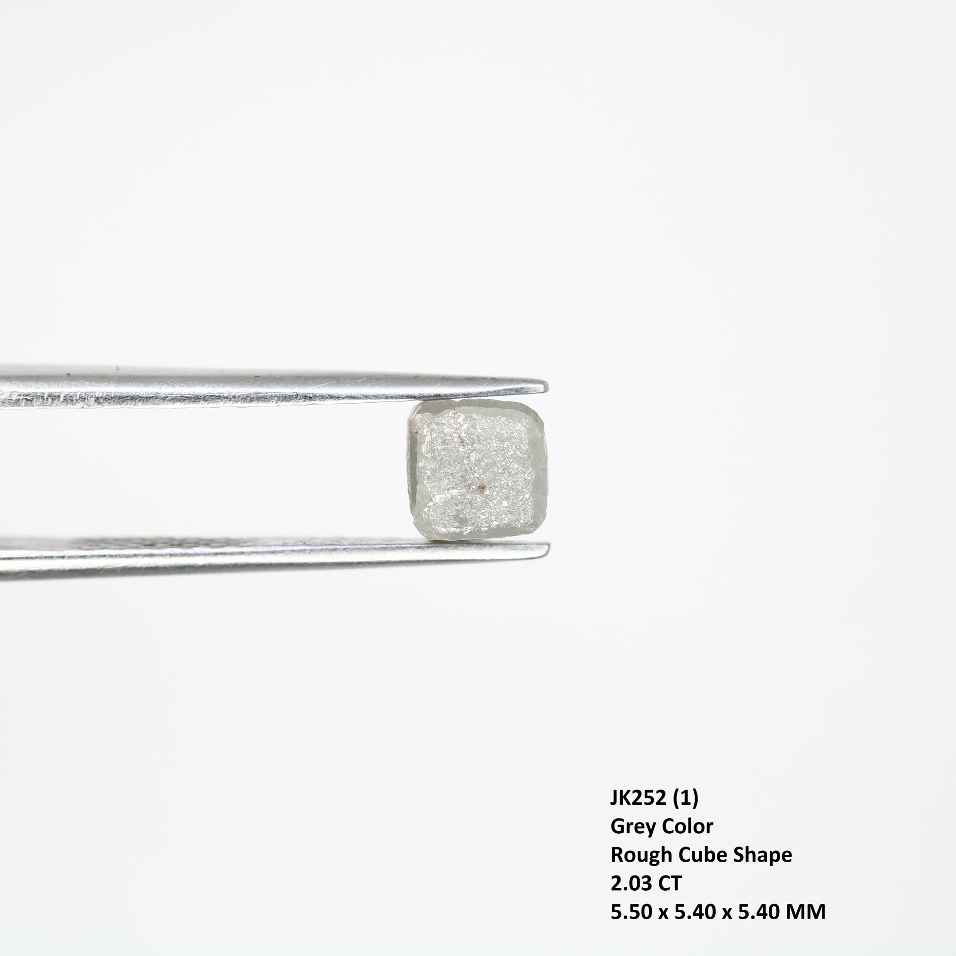 2.03 Carat Grey Color Natural Loose Congo Cube Raw Rough Diamond - JayKrishna Diamond