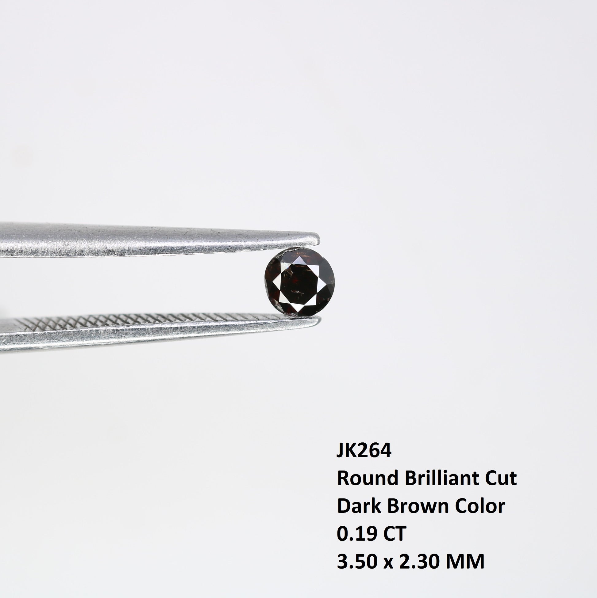 0.19 CT Round Brilliant Cut Dark Brown Diamond - Ideal for Engagement Rings, Necklaces, Promise Rings, Earrings, and Anniversary Gifts - JayKrishna Diamond