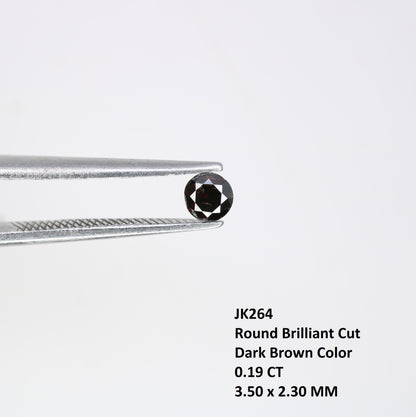 0.19 CT Round Brilliant Cut Dark Brown Diamond - Ideal for Engagement Rings, Necklaces, Promise Rings, Earrings, and Anniversary Gifts - JayKrishna Diamond