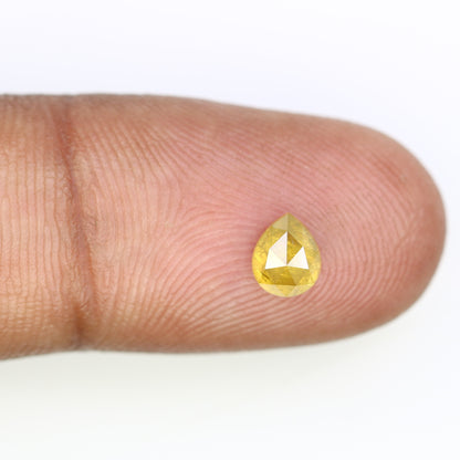 0.76 CT 5.90 MM Pear Shape Yellow Diamond For Engagement Ring - JayKrishna Diamond