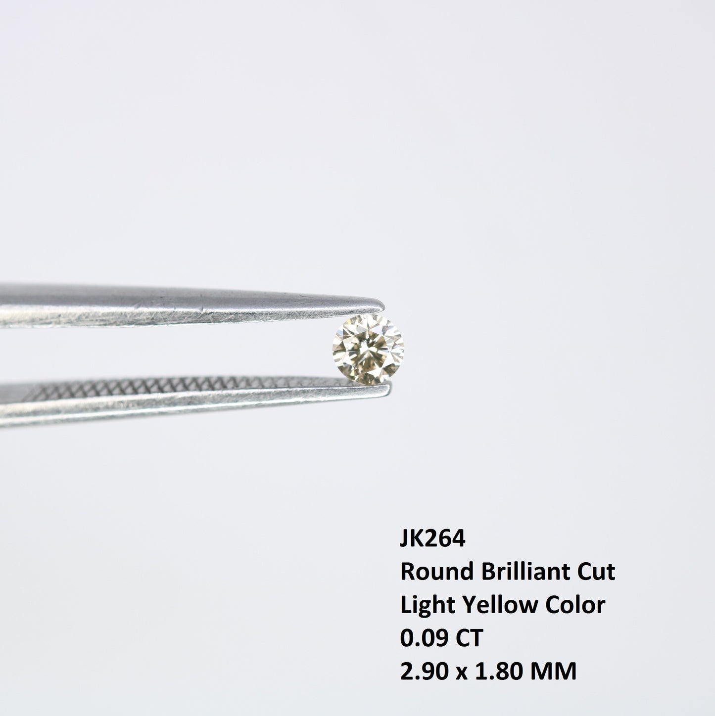 0.09 CT Light Yellow Round Salt and Pepper Diamond 2.90 MM for Unique Engagement Rings, Custom Jewelry and Elegant Earrings - JayKrishna Diamond