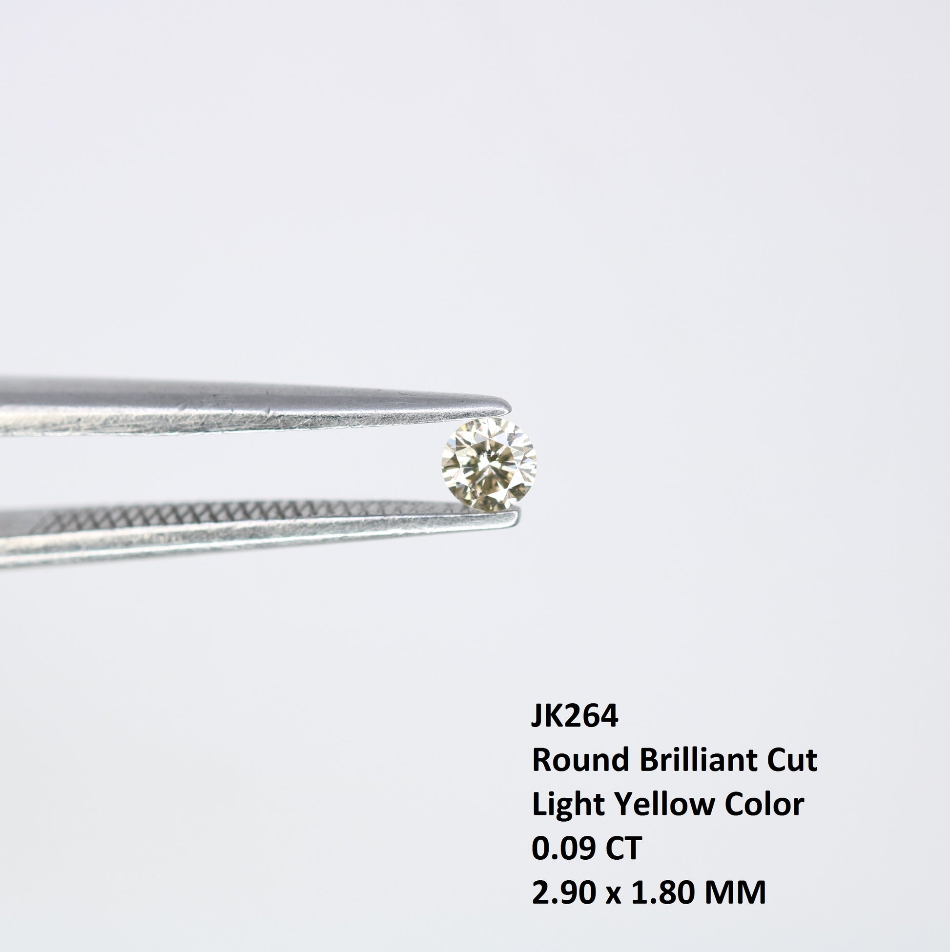 0.09 CT Light Yellow Round Salt and Pepper Diamond 2.90 MM for Unique Engagement Rings, Custom Jewelry and Elegant Earrings - JayKrishna Diamond
