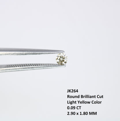 0.09 CT Light Yellow Round Salt and Pepper Diamond 2.90 MM for Unique Engagement Rings, Custom Jewelry and Elegant Earrings - JayKrishna Diamond