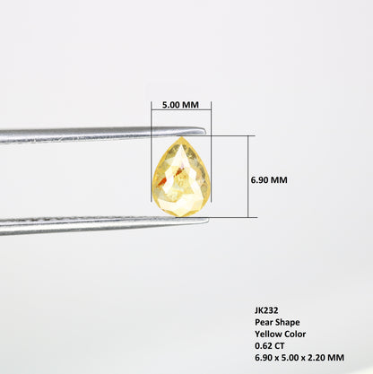 0.62 CT Pear Cut Natural Yellow Diamond (6.90 MM) for a Striking Engagement Ring: Distinctive Gemstone Jewelry Piece - JayKrishna Diamond