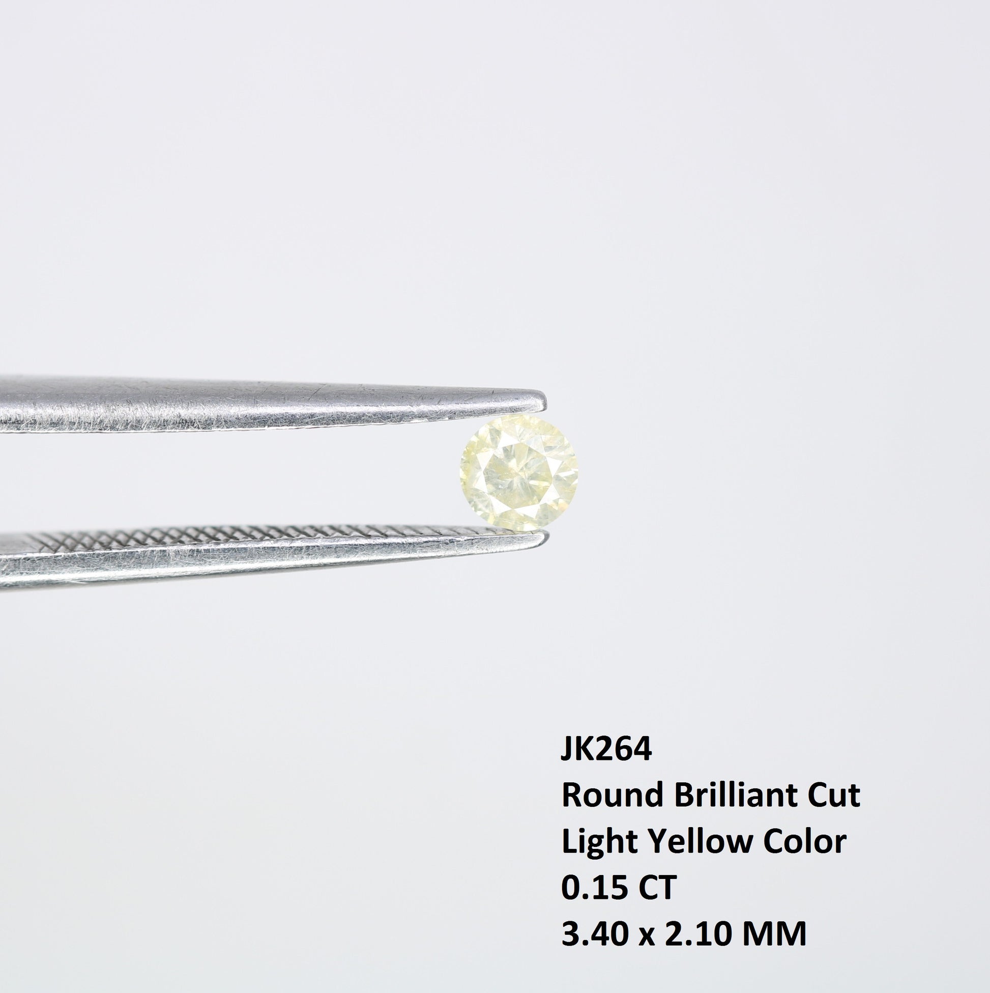 0.15 CT 3.40 x 2.10 MM Round Light Yellow Brilliant Cut Diamond – Ideal for Engagement Rings and Custom Jewelry - JayKrishna Diamond