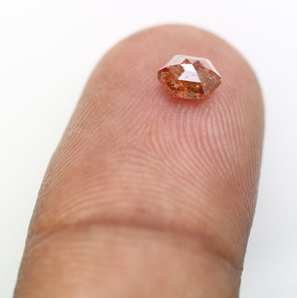 0.54 CT Elongated Hexagon Shape Natural Red Loose Diamond For Wedding Ring - JayKrishna Diamond
