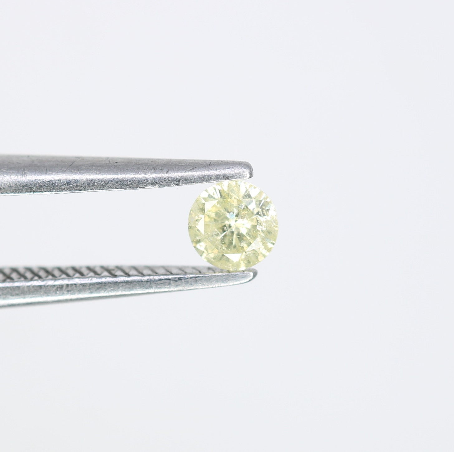 0.14 CT 3.40 MM Natural Light Yellow Round Brilliant Cut Salt and Pepper Diamond for Engagement Rings, Custom Jewelry and Chic Bracelets - JayKrishna Diamond